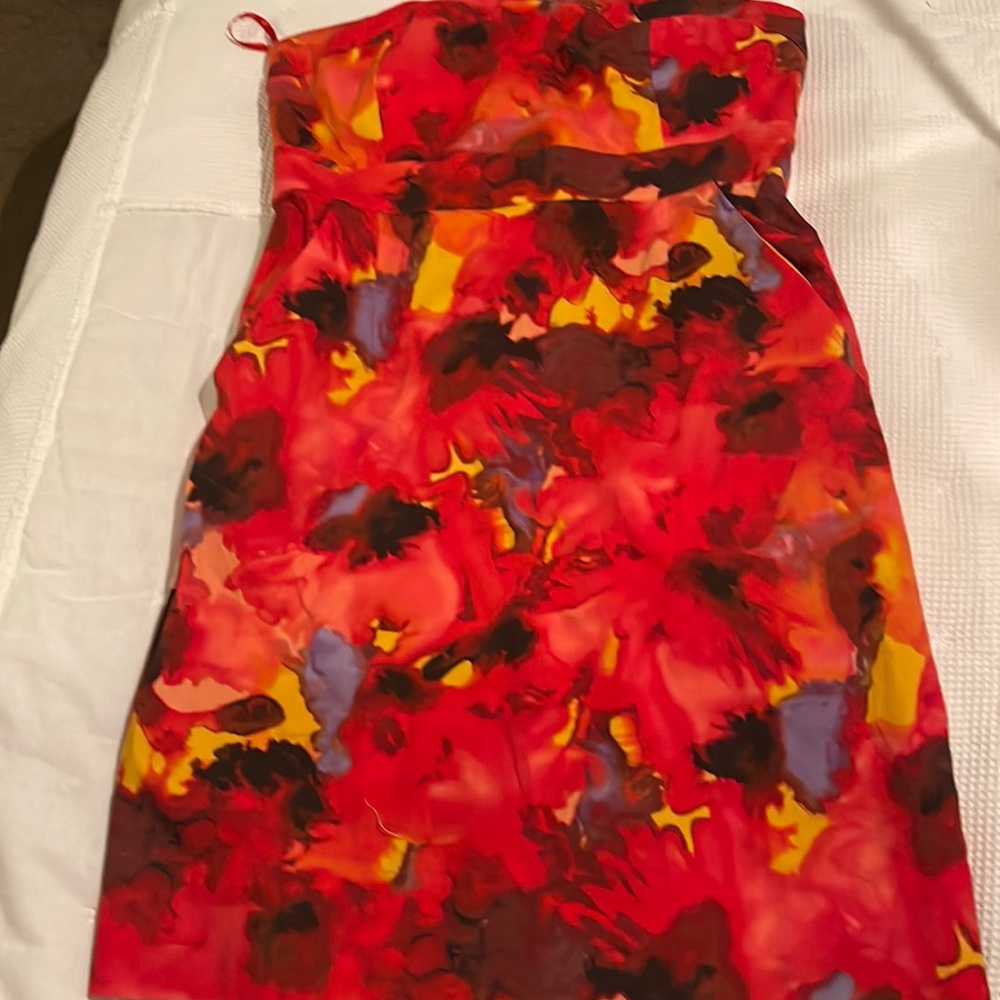 Red strapless Dress